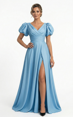Rochii de nasa - Rochie Genevieve lunga bleu