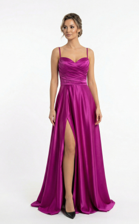 Rochii fabricate in Romania - Rochie Gia lunga fucsia