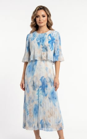 Rochii fabricate in Romania - Rochie Ginny midi bleu