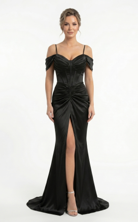 Rochii de nasa - Rochie Giovanna lunga neagra