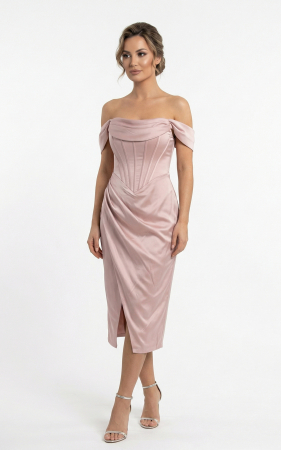 Rochii de nasa - Rochie Giselle midi pudra