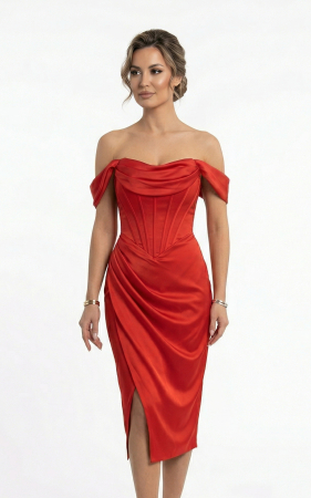 Vara - Rochie Giselle midi rosie