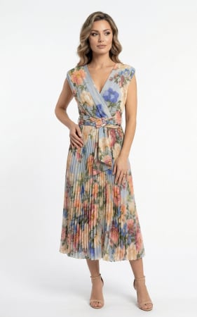 Rochii fabricate in Romania - Rochie Gretchen midi bleu