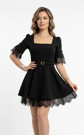 Rochii fabricate in Romania - Rochie Gretta scurta neagra