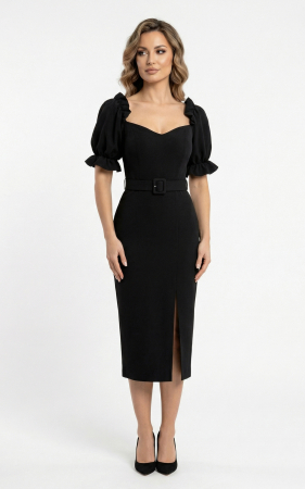 Rochii de toamna - Rochie Griselda midi neagra