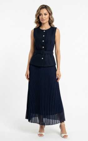 Rochii de nasa - Rochie Guinevere midi bleumarin