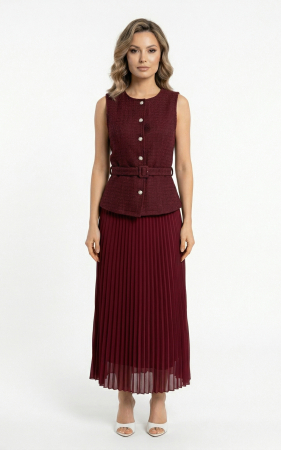 Rochii de nasa - Rochie Guinevere midi bordo