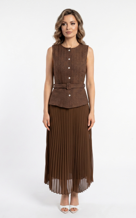 Rochii de nasa - Rochie Guinevere midi maro