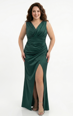 Rochii de seara - Rochie Harley lunga verde-smarald