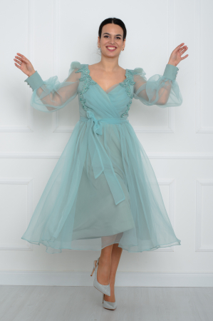 Rochii midi - Rochie midi vernil