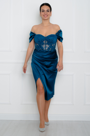 Rochie midi petrol [2]