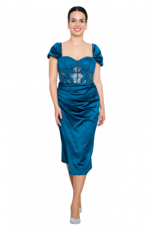 Rochie midi petrol [4]