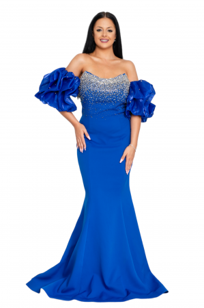 Rochie Katherine lunga albastra [3]