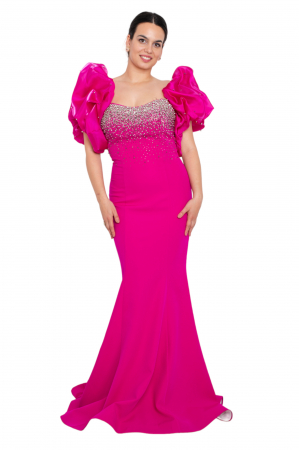 Rochie lunga fucsia [3]