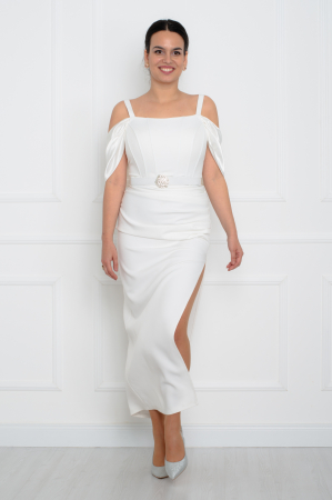 Rochii cununie civila - Rochie midi alba