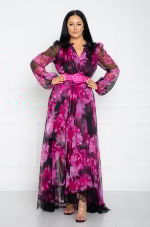 Rochii midi - Rochie maxi fucsia
