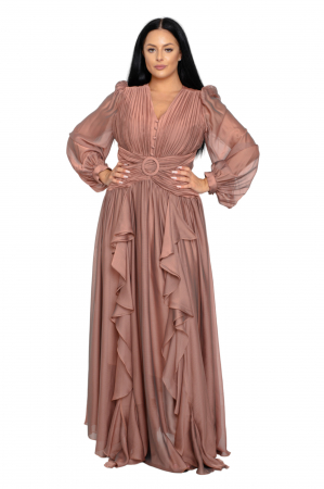Rochie maxi bej [3]