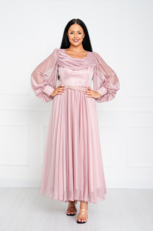 Rochii cununie civila - Rochie Megan midi pudra