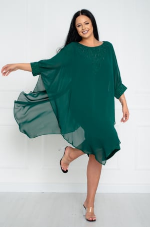 Rochii fabricate in Romania - Rochie Naomi midi verde