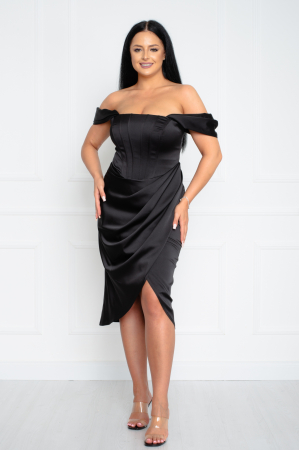 Rochii midi - Rochie Noelle midi neagra
