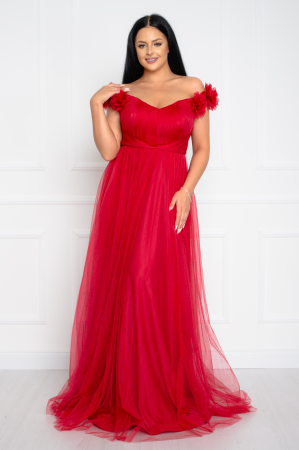 Rochie Nora lunga rosie [2]