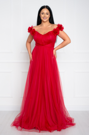 Rochii de nasa - Rochie Nora lunga rosie