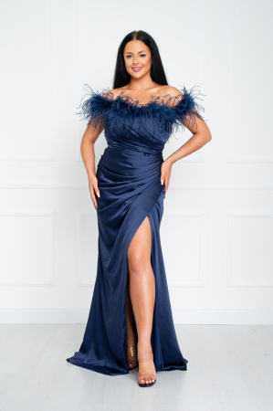 Rochie Reagan lunga bleumarin [2]