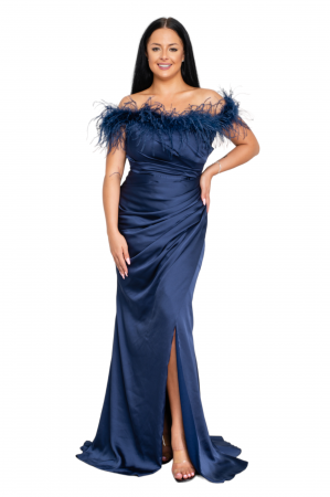 Rochie Reagan lunga bleumarin [3]