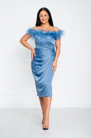 Rochii midi - Rochie Reign midi bleu