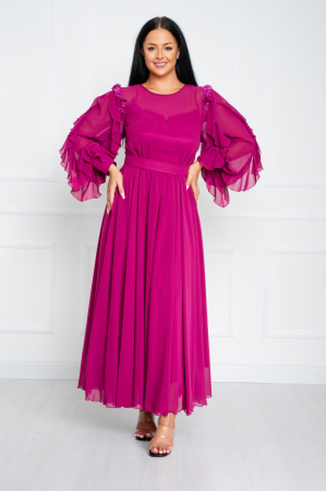 Rochii de banchet - Rochie Riley midi fucsia