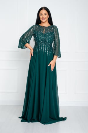 Rochii fabricate in Romania - Rochie Rose lunga verde