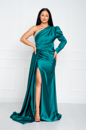 Rochii fabricate in Romania - Rochie Ryann lunga verde