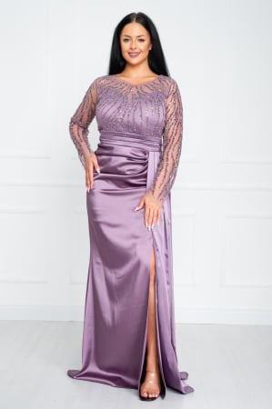 Rochii fabricate in Romania - Rochie Sabrina lunga mov