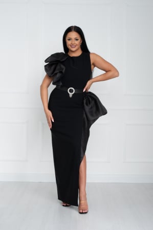 Rochii elegante - Rochie Scarlett midi neagra