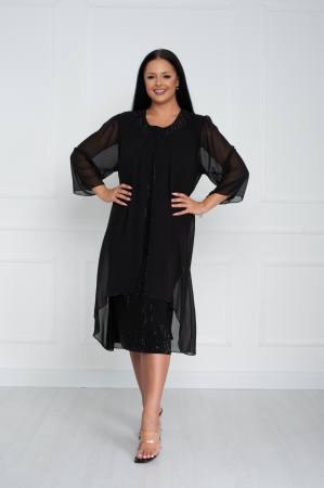 Rochii fabricate in Romania - Rochie Sophia midi neagra