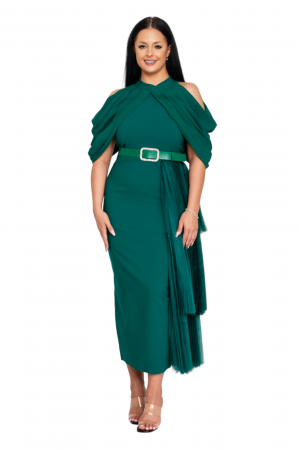 Rochie Vivienne midi verde [4]