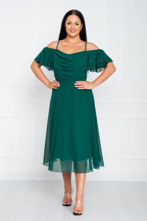 Rochii midi - Rochie Zion midi verde