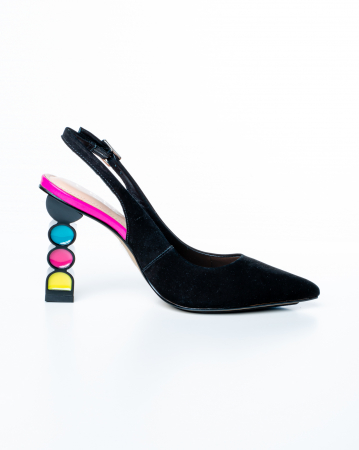 Sabot de piele naturala Epica 3008 - 9 cm  negru [3]