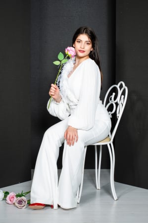 Salopeta Brynlee lunga alba [12]