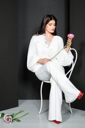 Salopeta Brynlee lunga alba [3]