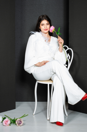 Salopeta Brynlee lunga alba [4]