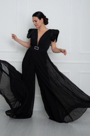 Salopete de dama - Rochie lunga neagra