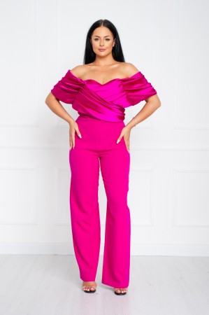 Salopete de dama - Salopeta Ruby lunga fucsia