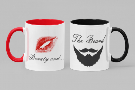 Căni Personalizate - Set Căni Beauty and The Beard-Cooloryx
