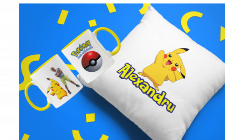 1 Iunie - Set Pernă și Cană Pikachu-Cooloryx