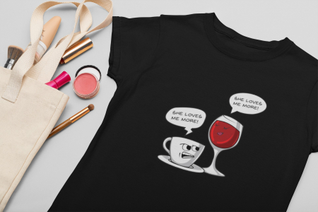 Tricouri Femei - Tricou Vin vs Cafea-Cooloryx