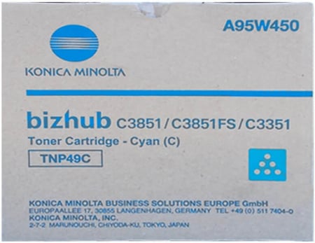 BizHub C3351, BizHub C3851 - Cartus Toner Original Konica Minolta Bizhub C3351, C3851 - TNP49C - Cyan