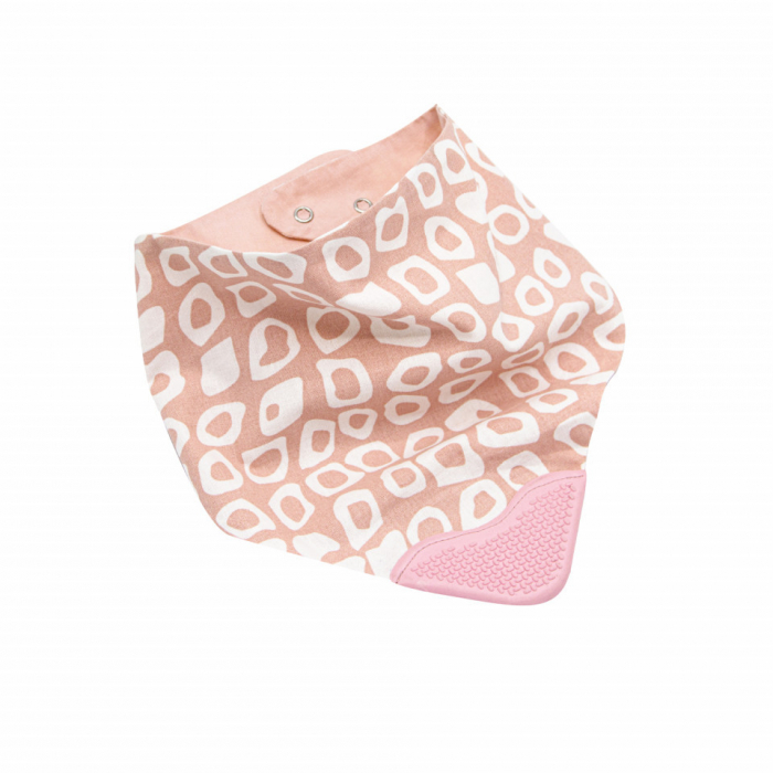 Baveta BabyJem tip bandana cu jucarie dentitie (Culoare: Maro) [12]