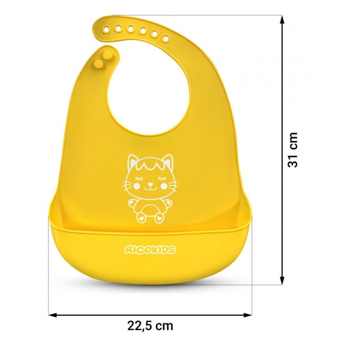 Bavetica din silicon cu buzunar Ricokids 700390 - Galben [2]