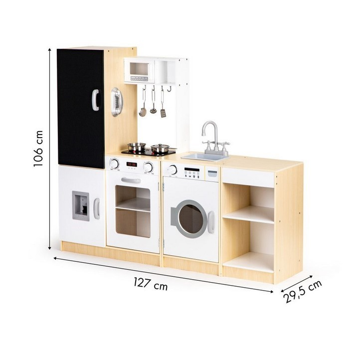 Bucatarie din lemn cu tabla si LED Ecotoys PLK547 [7]